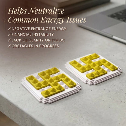 Yellow Swastik Pyramid 2.5'' Pair Vastu Remedies - plusvalueindia