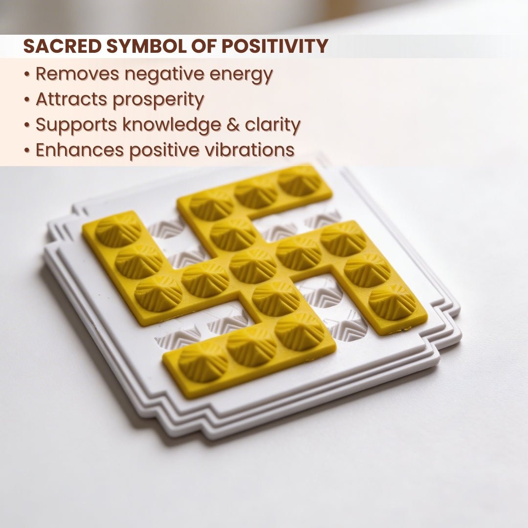 Yellow Swastik Pyramid 2.5'' Pair Vastu Remedies - plusvalueindia