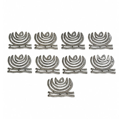 Detailed macro shot of cast zinc metal surface showing authentic bright silver finish, smooth spiral curves, and clean edges