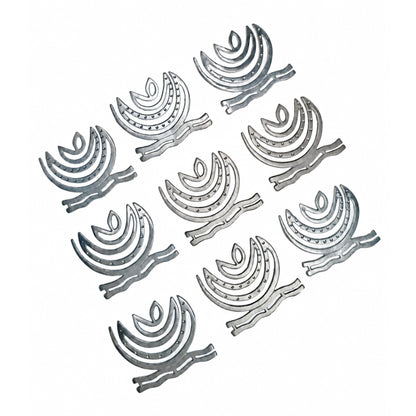 Substantial 6-inch zinc Vastu helix held in open hands demonstrating generous surface area, metallic shine, and lightweight profile