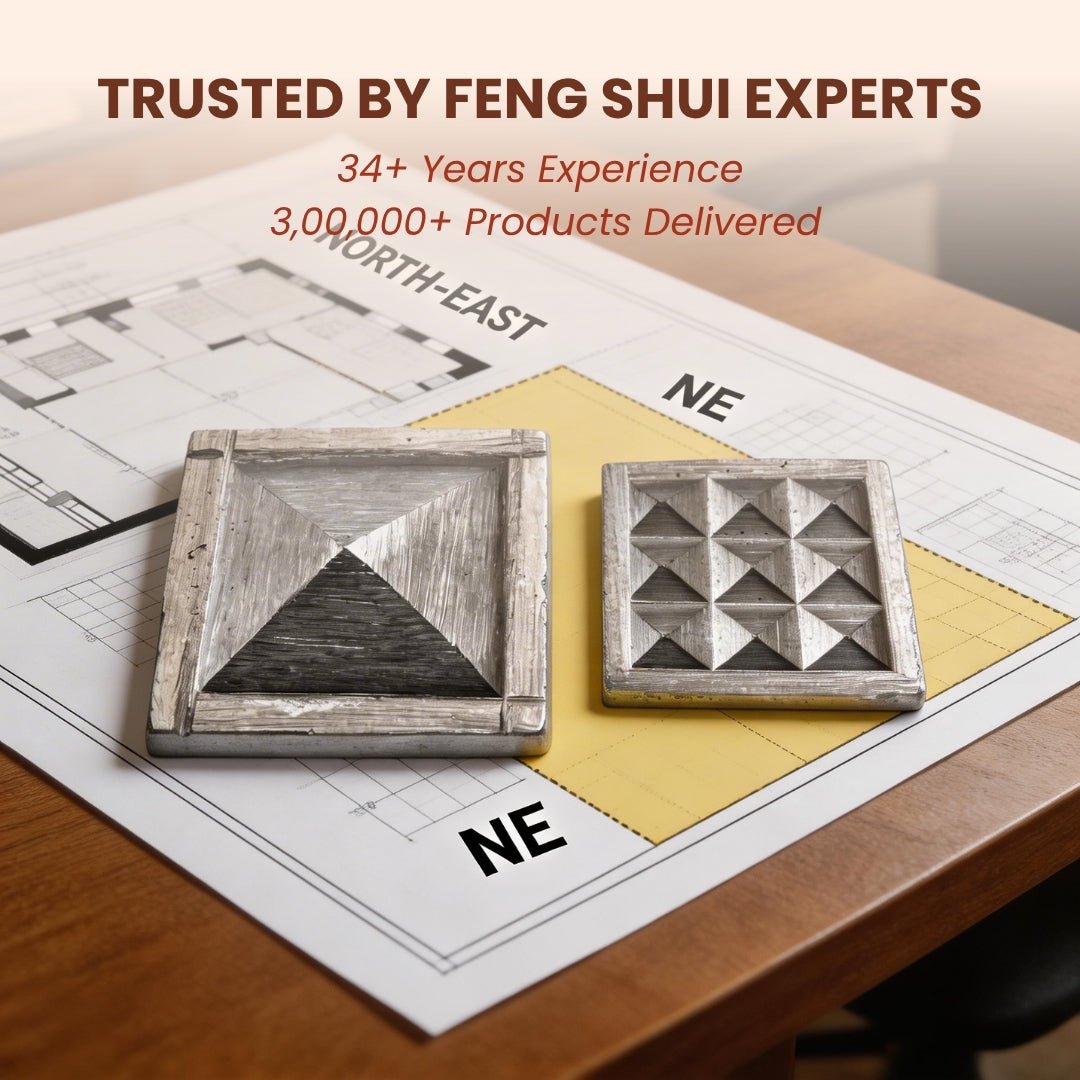 Ishanya Vastu Zinc Pyramid North East Corner Cut, Toilet, Kitchen, Bedroom Vastu Dosh Correction - plusvalueindia