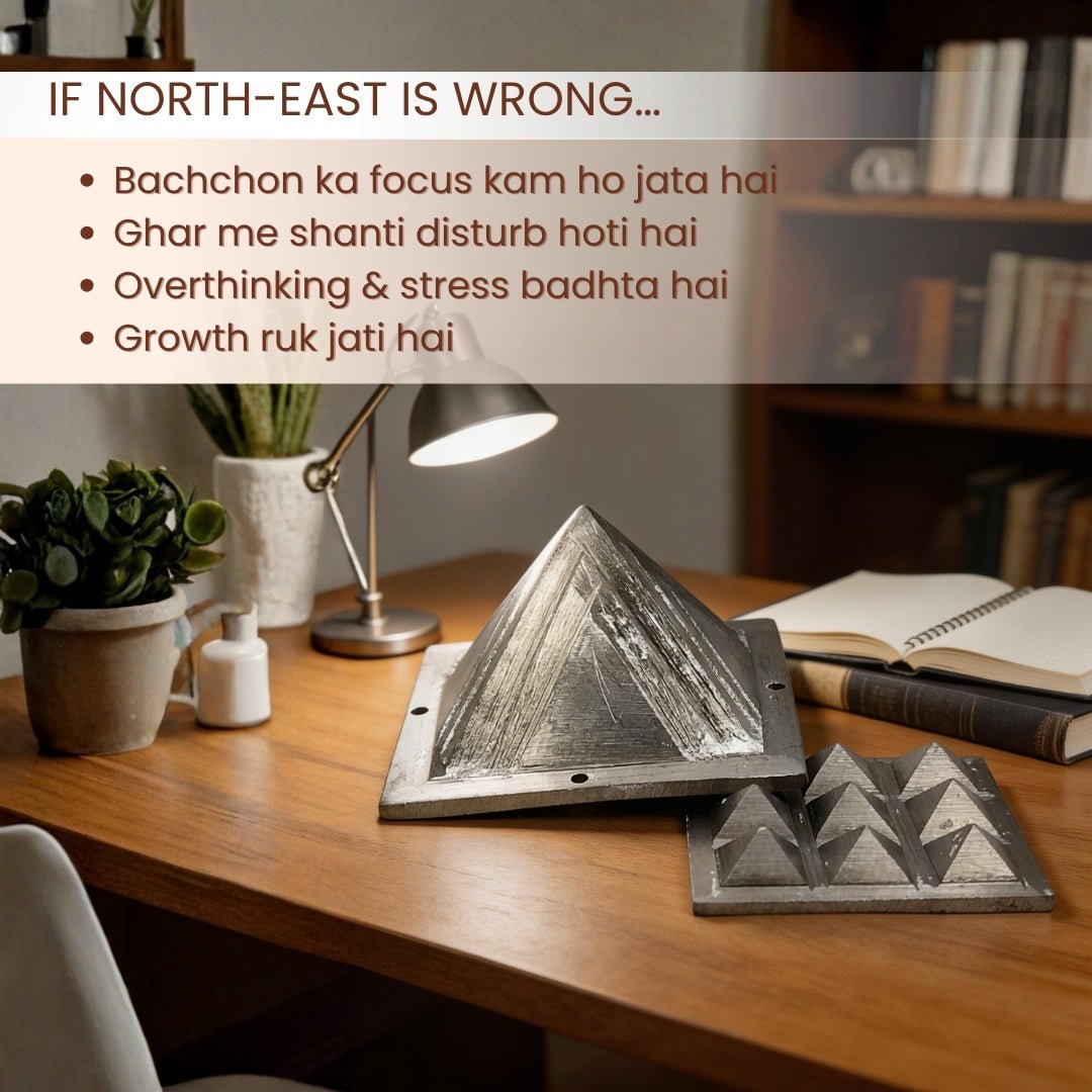 Ishanya Vastu Zinc Pyramid North East Cut, Kitchen, Toilet, Bedroom Vastu Dosh Remedies 2.5 Inches - plusvalueindia