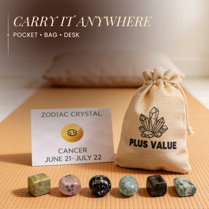 Zodiac Crystal Bag For Cancer Sign Lucky Birth Gemstone & Crystal Stones [June 21 - July 22] - plusvalueindia