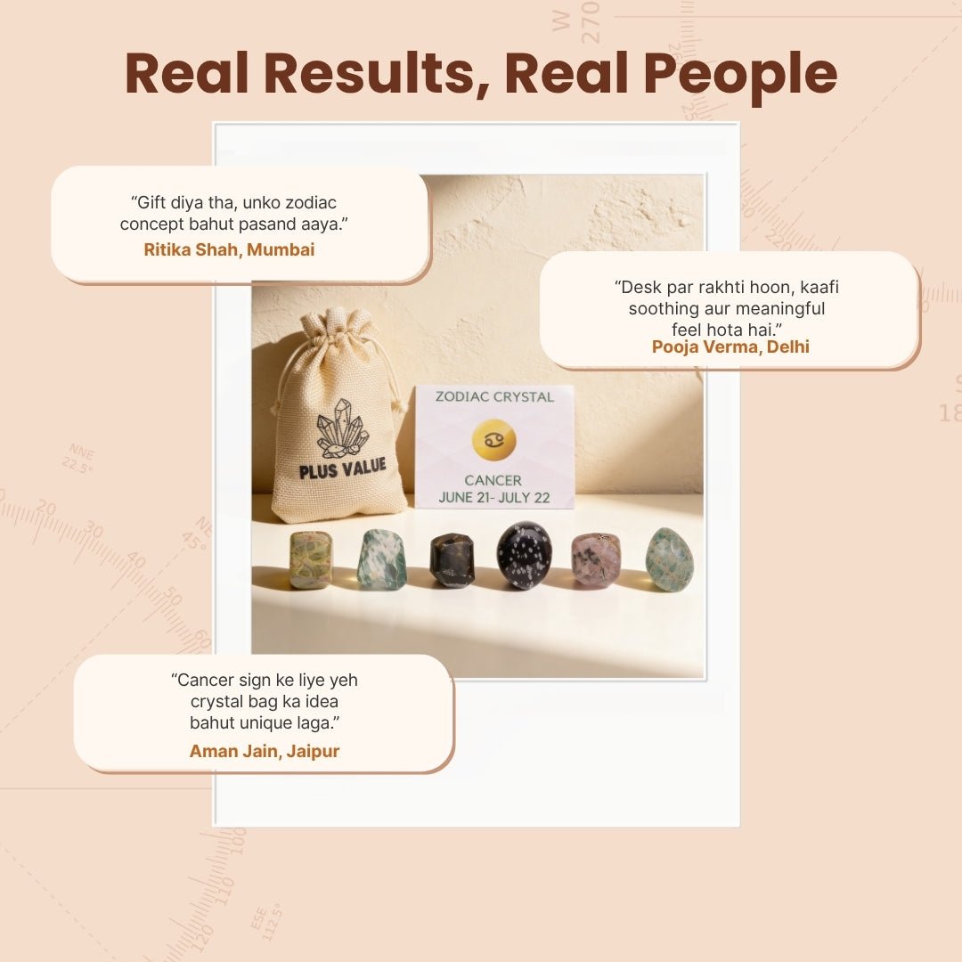 Zodiac Crystal Bag For Cancer Sign Lucky Birth Gemstone & Crystal Stones [June 21 - July 22] - plusvalueindia