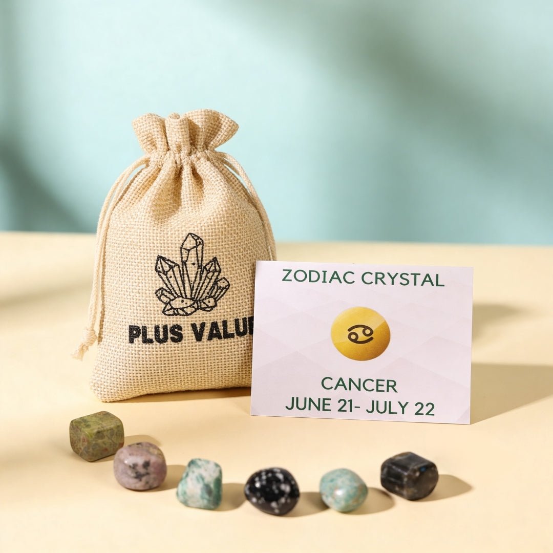 Zodiac Crystal Bag For Cancer Sign Lucky Birth Gemstone & Crystal Stones [June 21 - July 22] - plusvalueindia