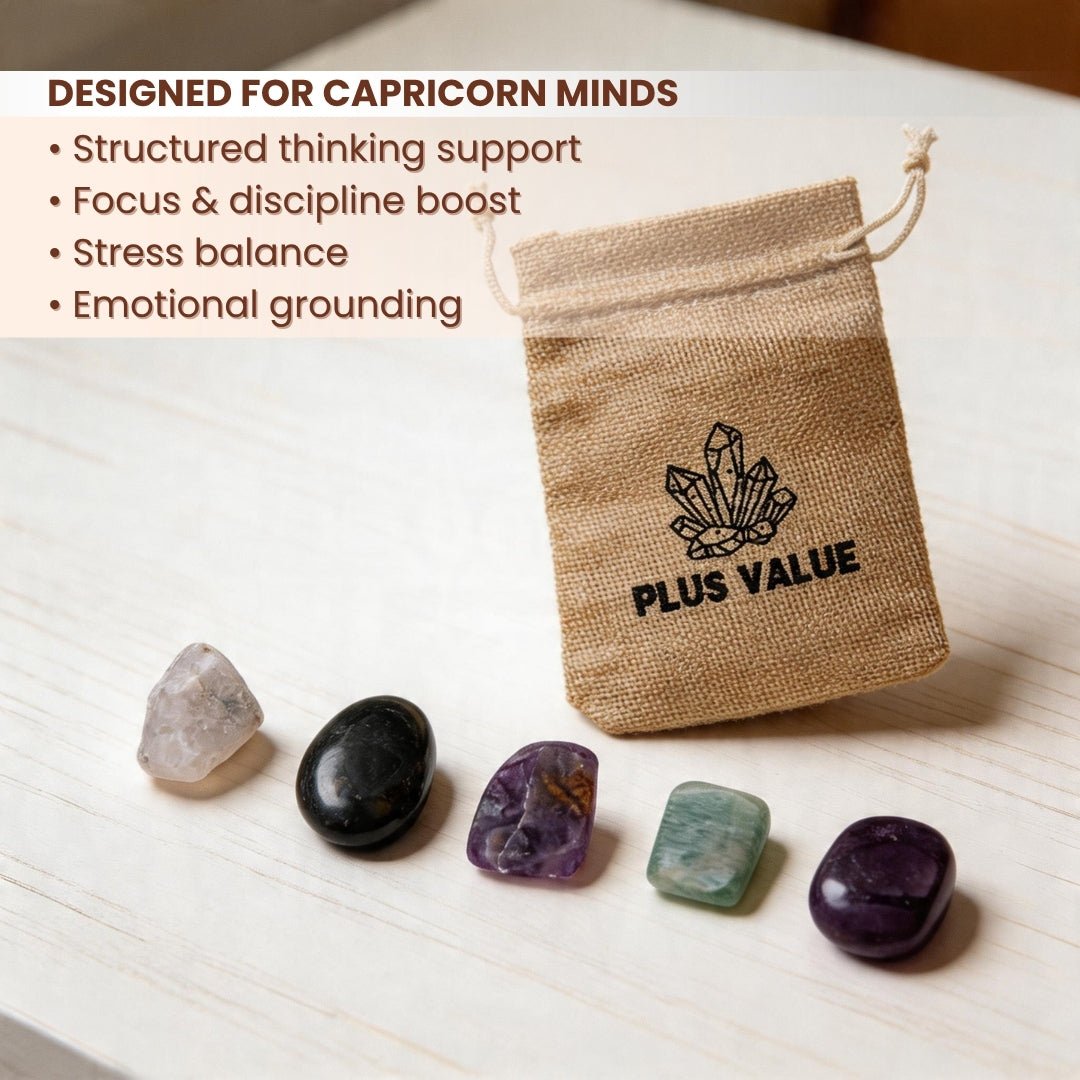 Zodiac Crystal Bag For Capricorn Sign Lucky Birth Gemstones & Crystal Stones [December 22 - January 19] - plusvalueindia