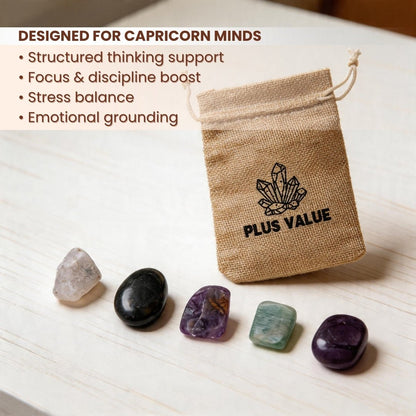 Zodiac Crystal Bag For Capricorn Sign Lucky Birth Gemstones & Crystal Stones [December 22 - January 19] - plusvalueindia