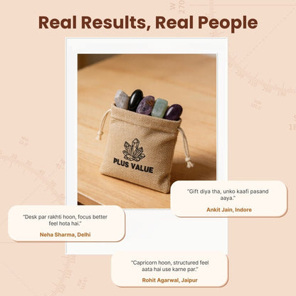 Zodiac Crystal Bag For Capricorn Sign Lucky Birth Gemstones & Crystal Stones [December 22 - January 19] - plusvalueindia