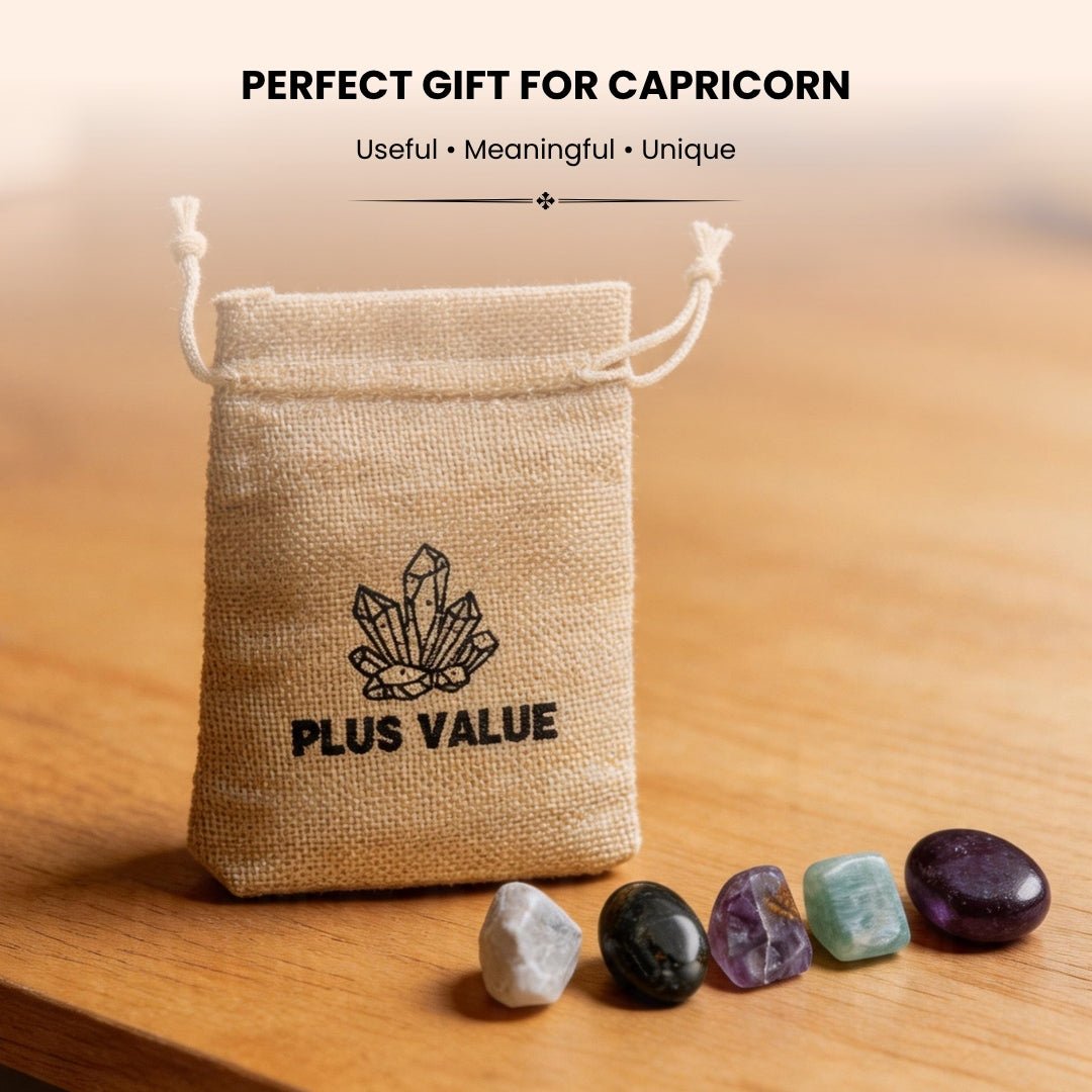 Zodiac Crystal Bag For Capricorn Sign Lucky Birth Gemstones & Crystal Stones [December 22 - January 19] - plusvalueindia