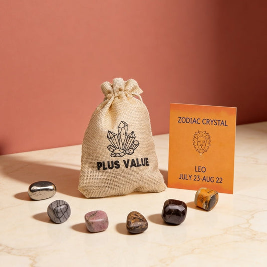 Zodiac Crystal Bag For Leo Sign Lucky Birth Gemstones & Crystal Stones [July 23 - August 22] - plusvalueindia
