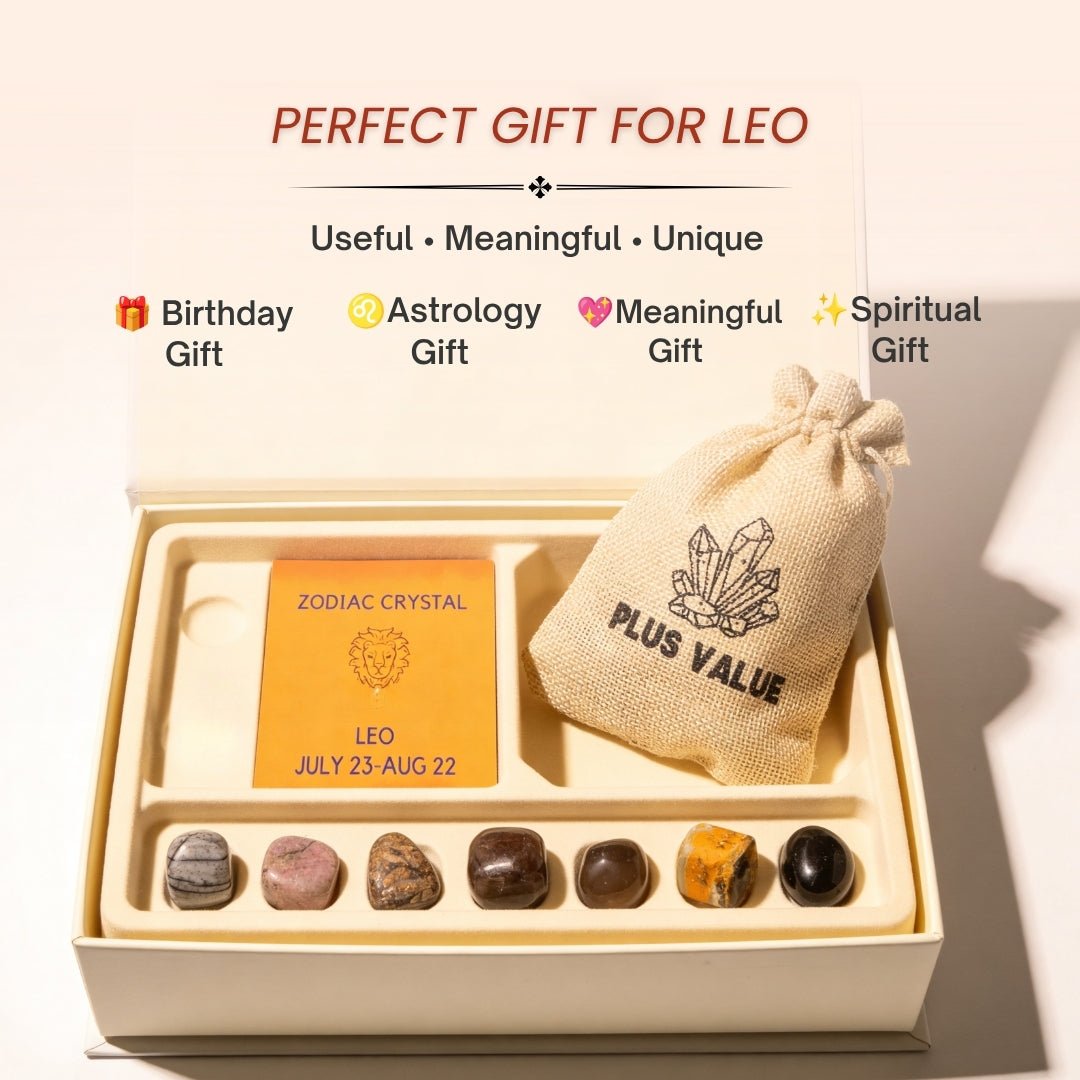 Zodiac Crystal Bag For Leo Sign Lucky Birth Gemstones & Crystal Stones [July 23 - August 22] - plusvalueindia