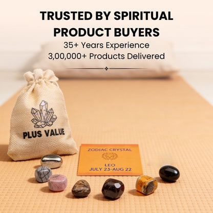 Zodiac Crystal Bag For Leo Sign Lucky Birth Gemstones & Crystal Stones [July 23 - August 22] - plusvalueindia