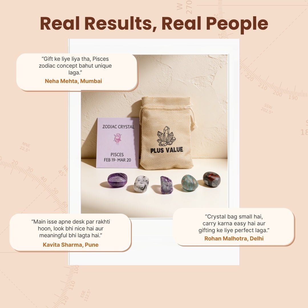 Zodiac Crystal Bag For Pisces Sign Lucky Birth Gemstones & Crystal Stones [February 19 - March 20] - plusvalueindia
