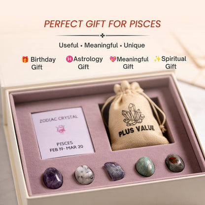 Zodiac Crystal Bag For Pisces Sign Lucky Birth Gemstones & Crystal Stones [February 19 - March 20] - plusvalueindia