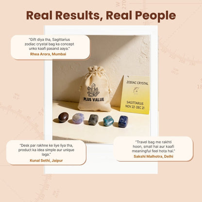 Zodiac Crystal Bag For Sagittarius Sign Lucky Birth Gemstones & Crystal Stones [November 22 - December 21] - plusvalueindia