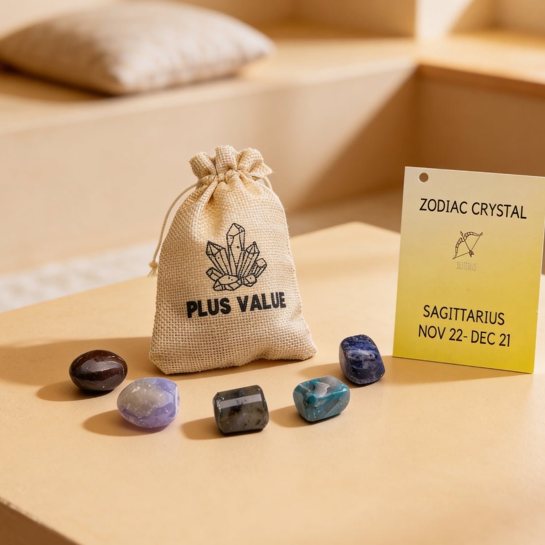Zodiac Crystal Bag For Sagittarius Sign Lucky Birth Gemstones & Crystal Stones [November 22 - December 21] - plusvalueindia