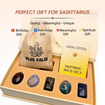 Zodiac Crystal Bag For Sagittarius Sign Lucky Birth Gemstones & Crystal Stones [November 22 - December 21] - plusvalueindia