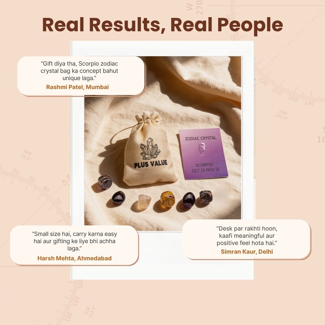 Zodiac Crystal Bag For Scorpio Sign Lucky Birth Gemstones & Crystal Stones [October 23 - November 21] - plusvalueindia