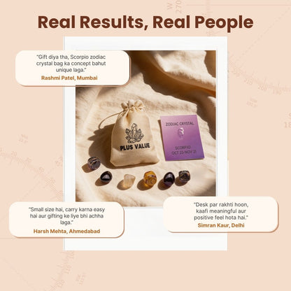 Zodiac Crystal Bag For Scorpio Sign Lucky Birth Gemstones & Crystal Stones [October 23 - November 21] - plusvalueindia