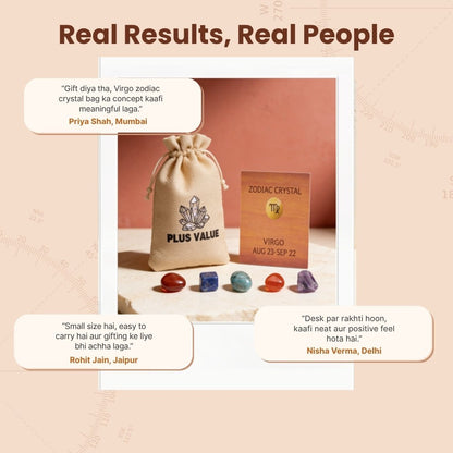Zodiac Crystal Bag For Virgo Sign Lucky Birth Gemstones & Crystal Stones [August 23 - September 22] - plusvalueindia