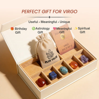 Zodiac Crystal Bag For Virgo Sign Lucky Birth Gemstones & Crystal Stones [August 23 - September 22] - plusvalueindia